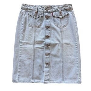 Women's Levi's Blue Pencil Skirt Knee-Length Casual Vacation Beach Summer Size 6